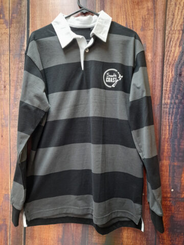 Full Sleeve Striped Rugby Jersey - Black-Grey